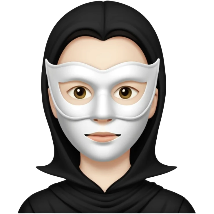 scream in black clothing with white mask emoji