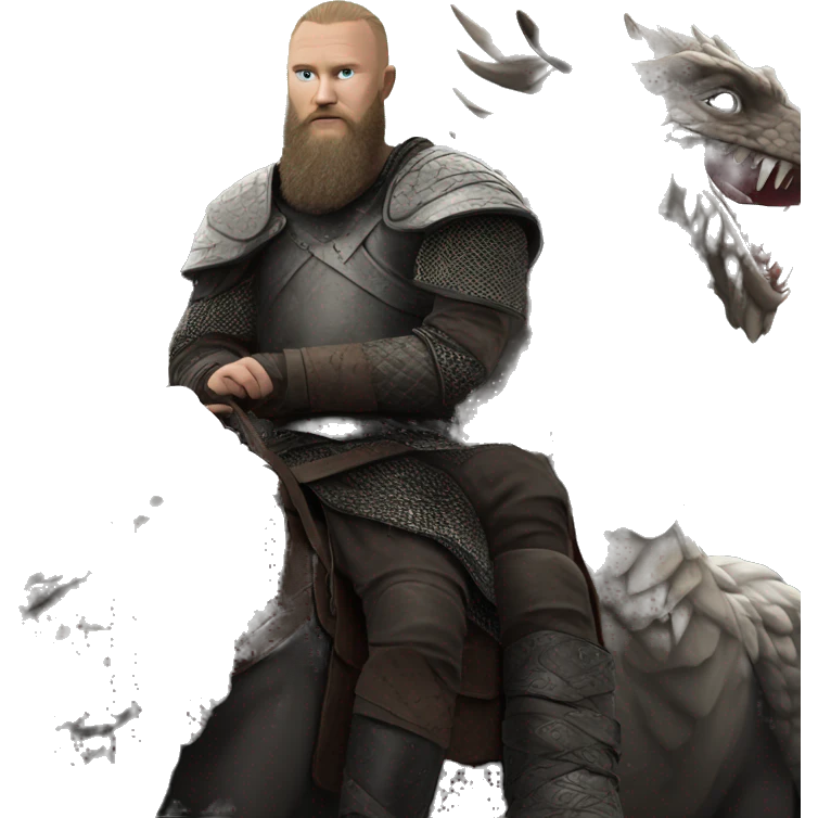 Ragnar on a game of thrones dragon emoji