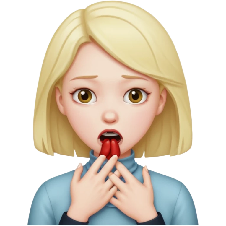 girl choking herself emoji