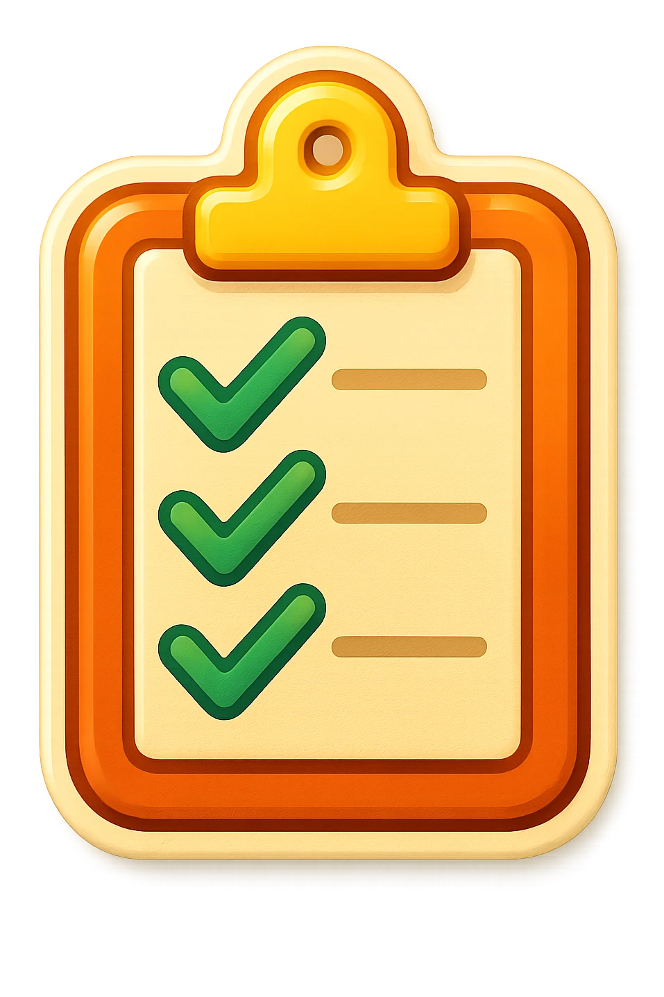 emoji style sticker of a clipboard with checkmarks emoji