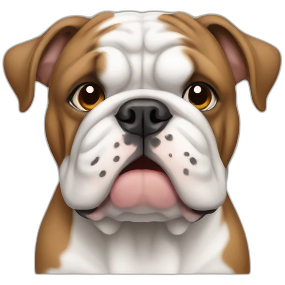 white and brown  english bulldog emoji