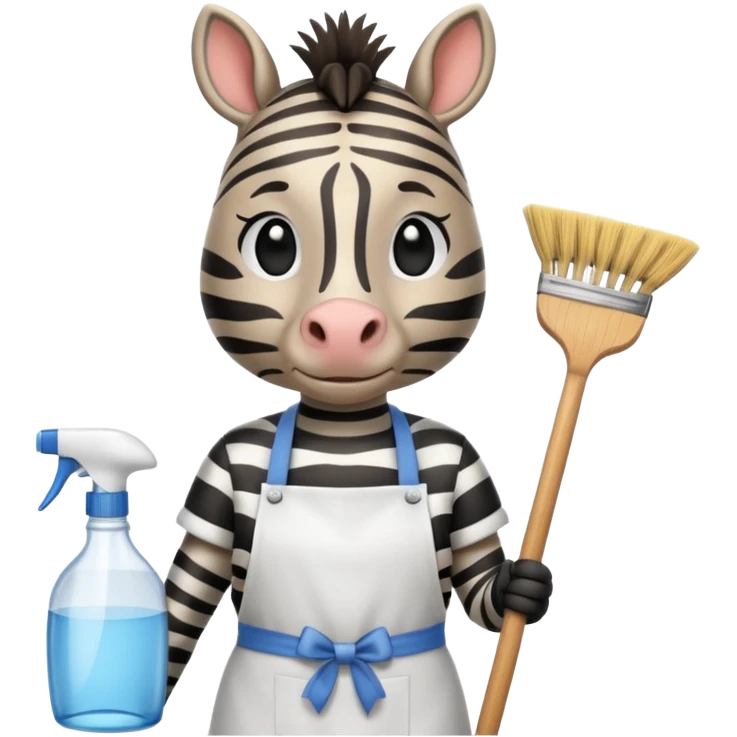 zebra is cleaning the house emoji