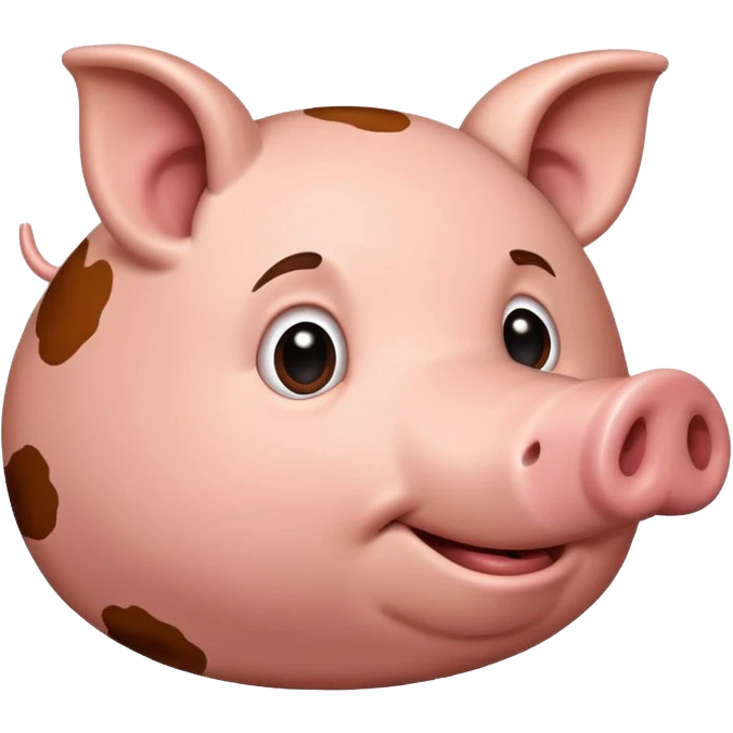Pig brown with spots from the side emoji