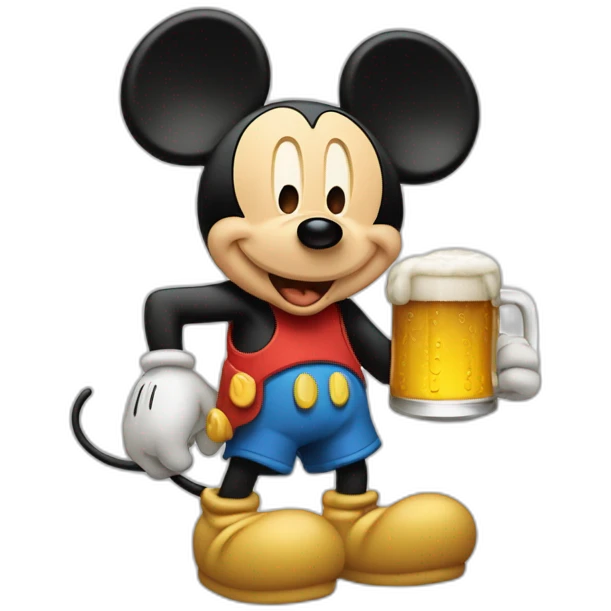Mickey qui boit une bierre emoji