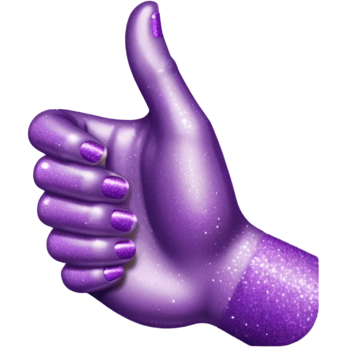 glitter purple hand thumbs up emoji