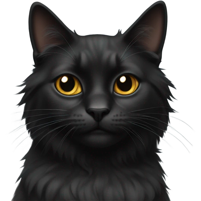 Black LONG HAIRED CAT emoji