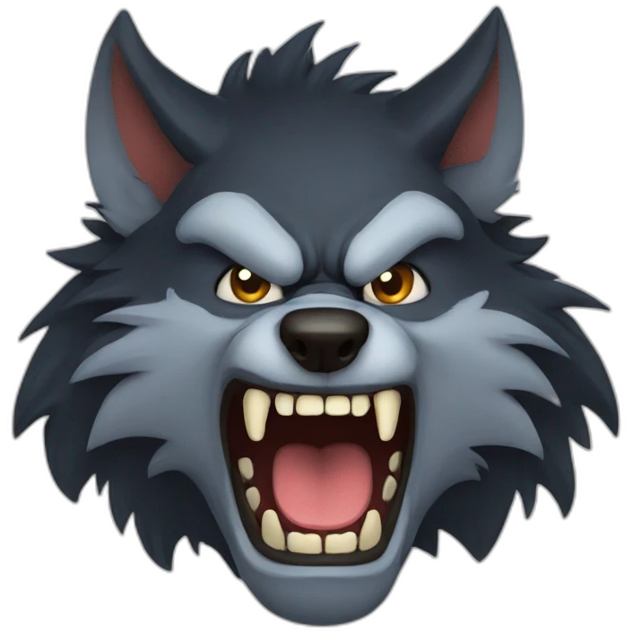werewolf head snarling emoji