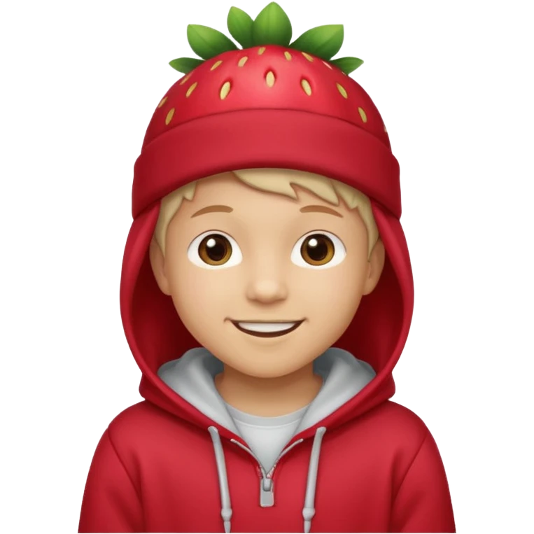 Kids in Fruit Clothes 
A kid wearing hoodies and strawberry hat




































 emoji