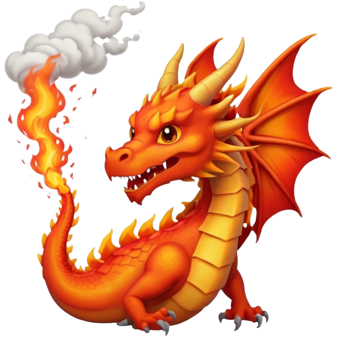 dragon breathing out fire emoji