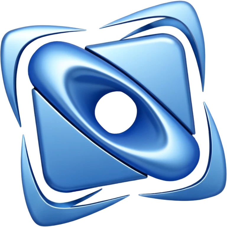 Blue twisted square emoji