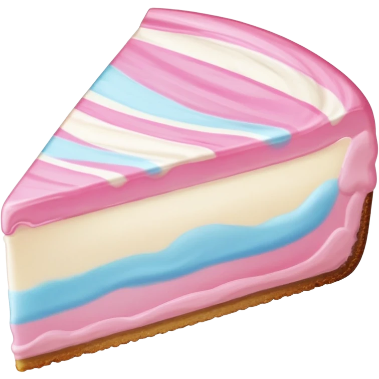 Cotton candy cheesecake slice  emoji