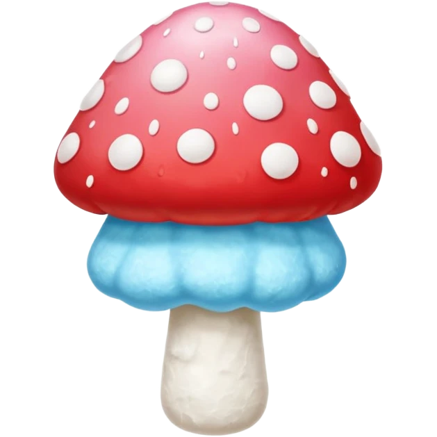 mushroom fly agaric with cotton candy multicolored emoji