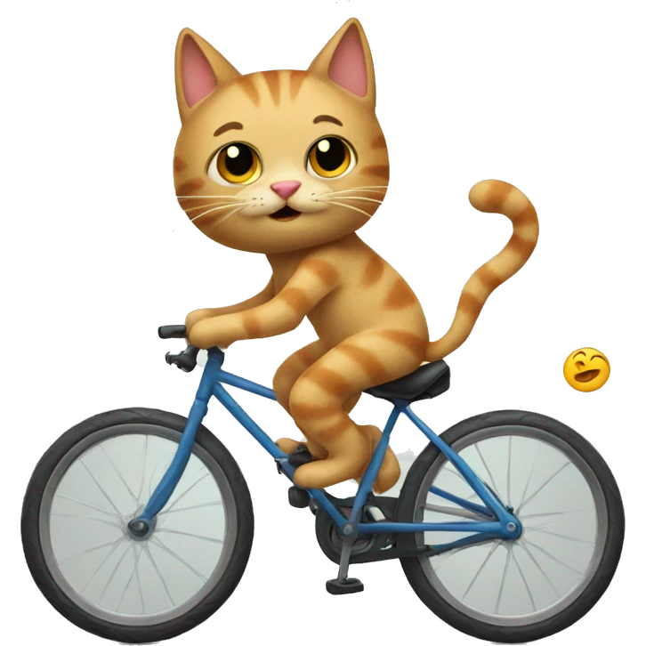 Cat riding a bike emoji