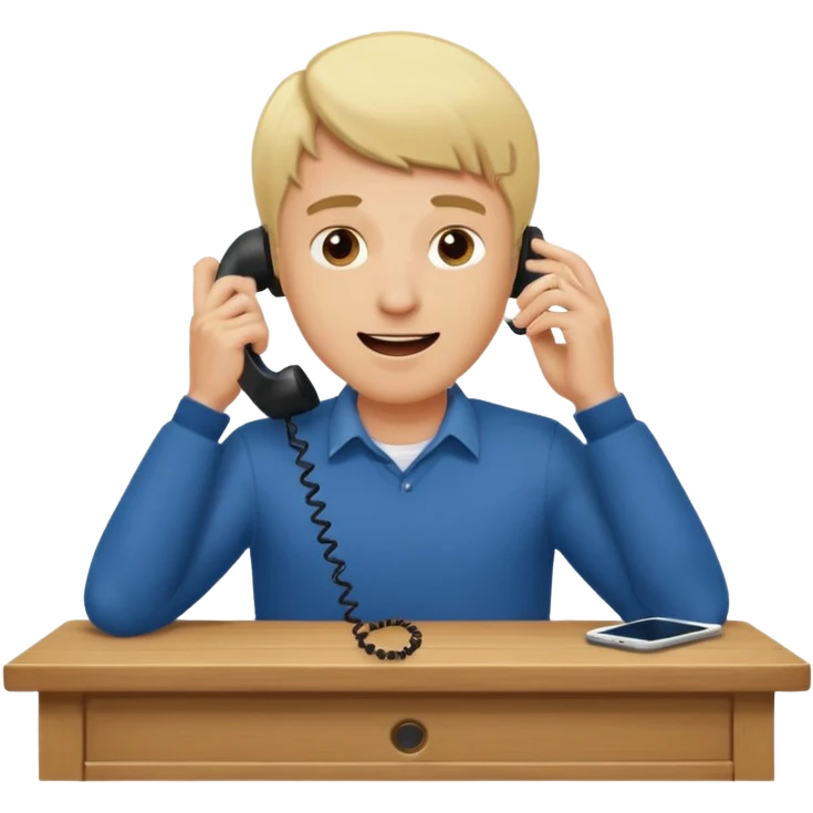 office-boss-excited-phone-desk-blonde-man emoji