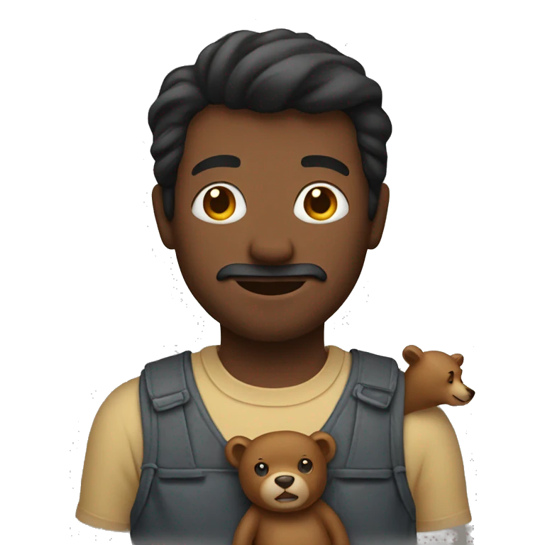 men holding a bear emoji