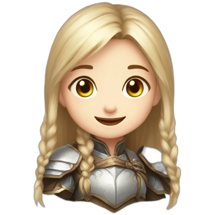 Lineage 2, dwarf girl, smile emoji