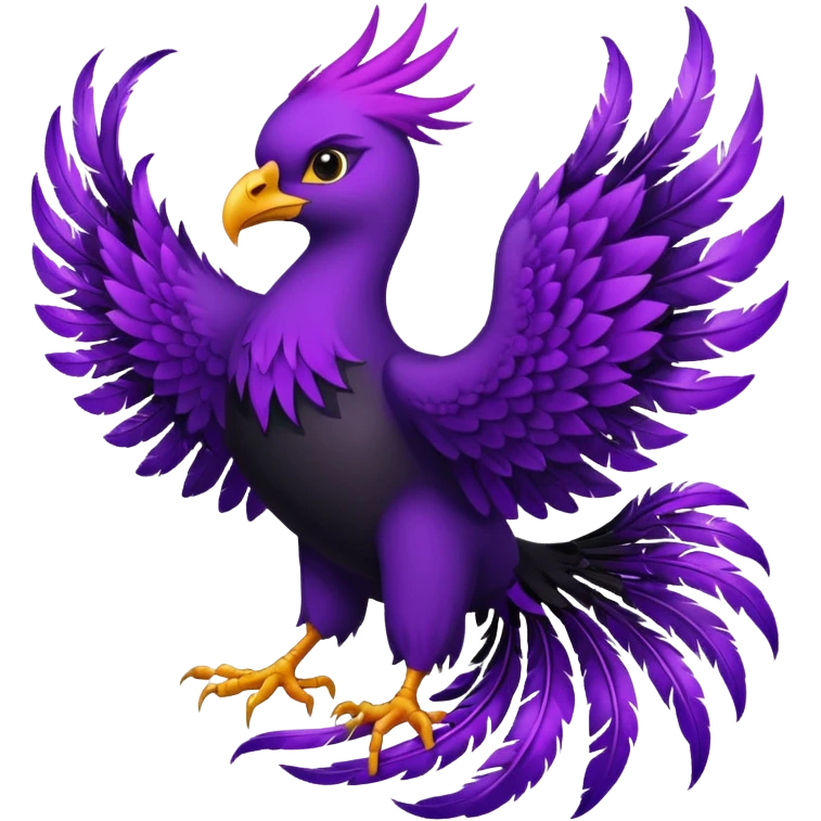 number 1 purple background with a pheonix and black writting emoji