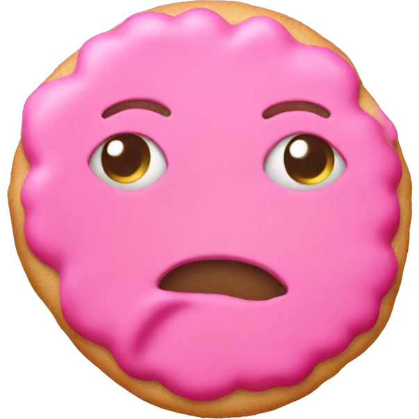 A pink cookie  emoji