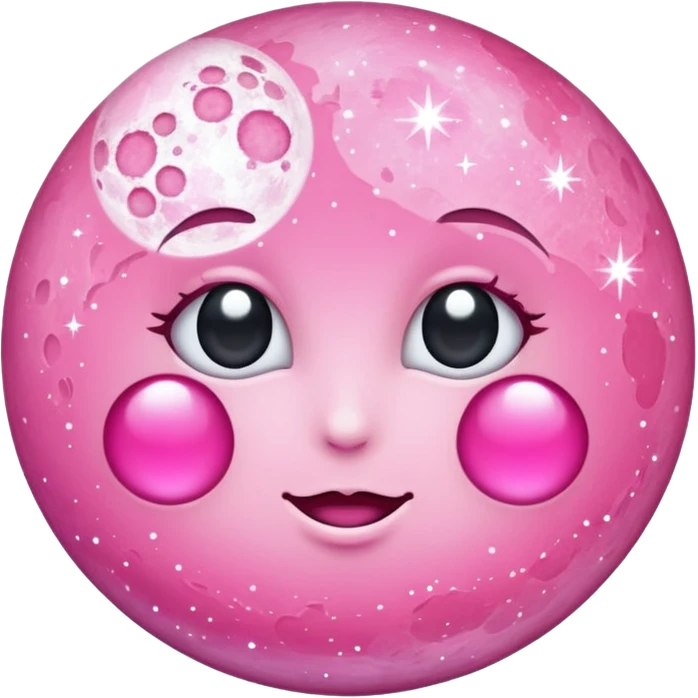 Pink sparkly moon emoji