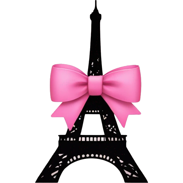 Eiffel Tower and pink bow on it emoji