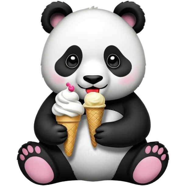 Panda eating ice cream emoji