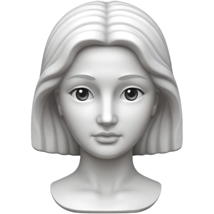 Marble style statue of woman face emoji