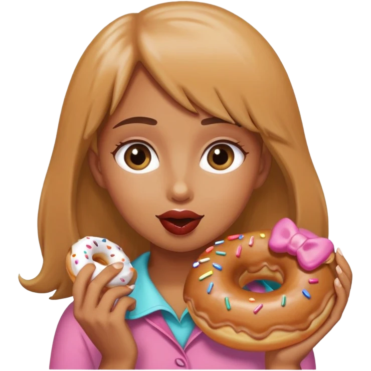 girl eating a donut emoji