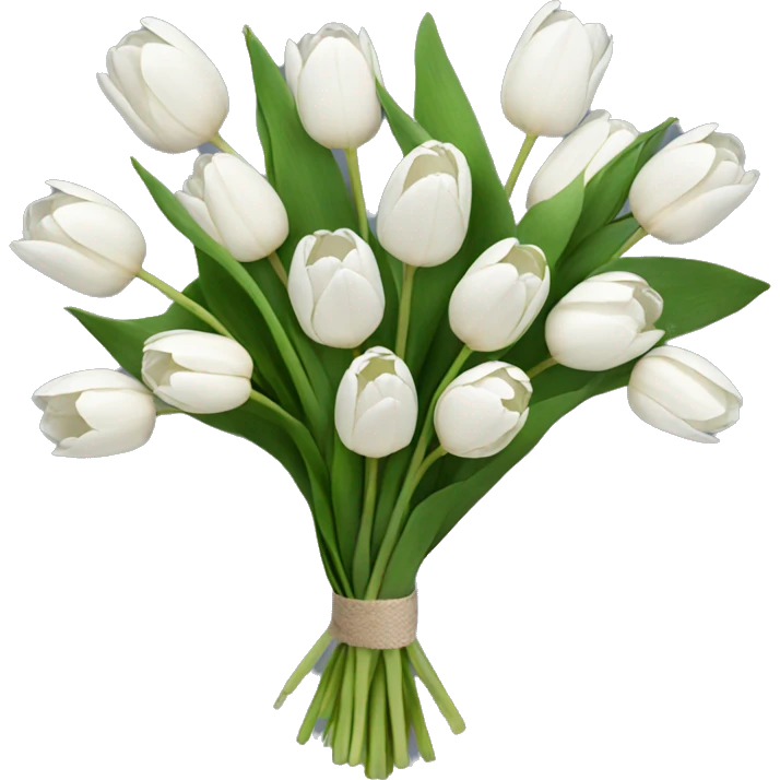 bouquet of white tulips emoji