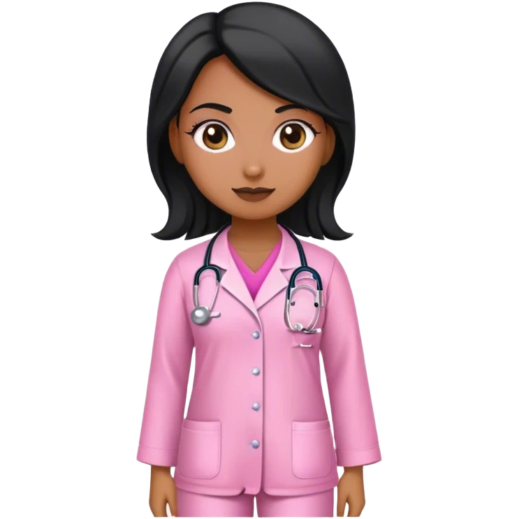 A woman doctor black with a pijamas pink  emoji