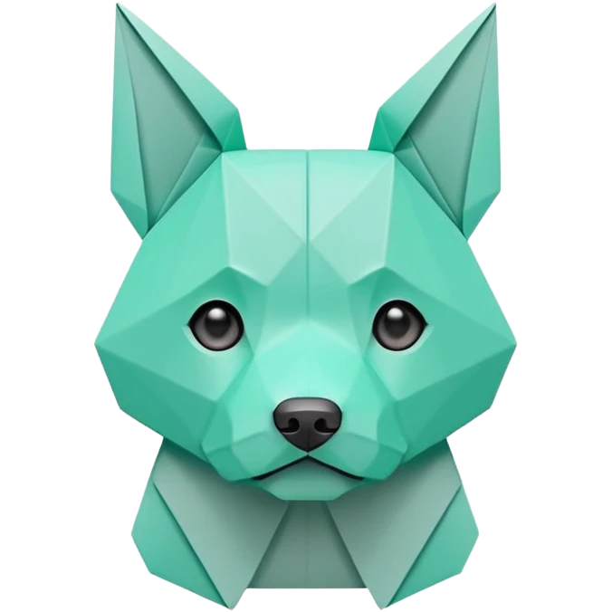 origami dog in color green mint rgb(168, 251, 211) emoji