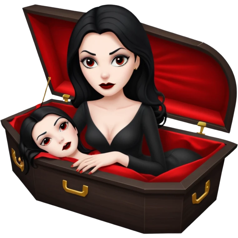 Vampira mulher bonita sexy em seu caixão  emoji