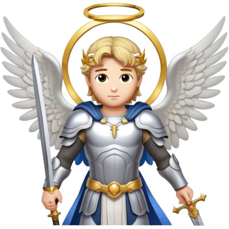 Archangel Michael with sword and wings and halo emoji