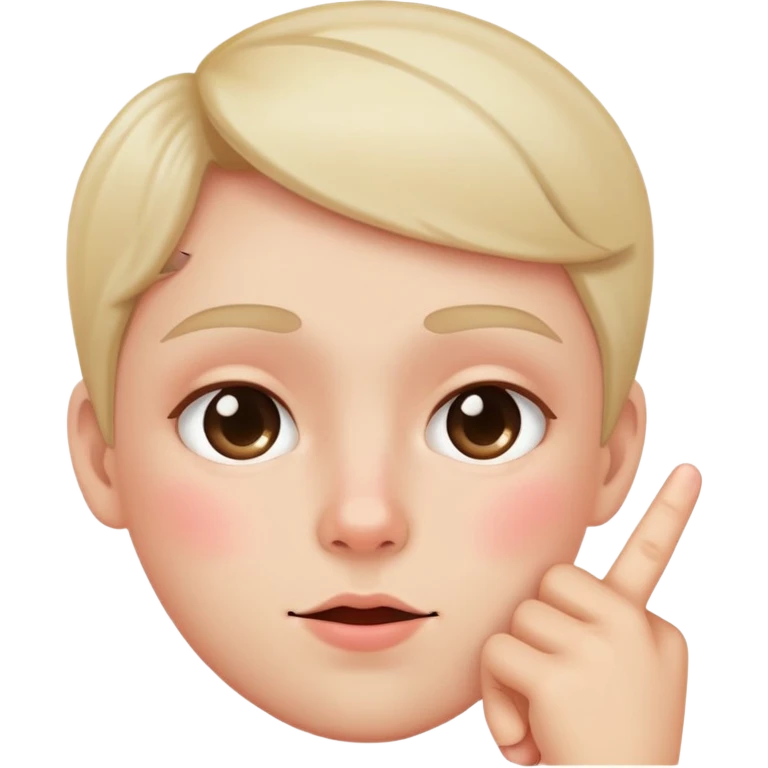blushing face with finger pointing at cheek emoji