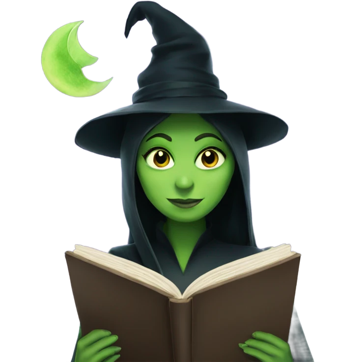 Elphaba reading a book emoji
