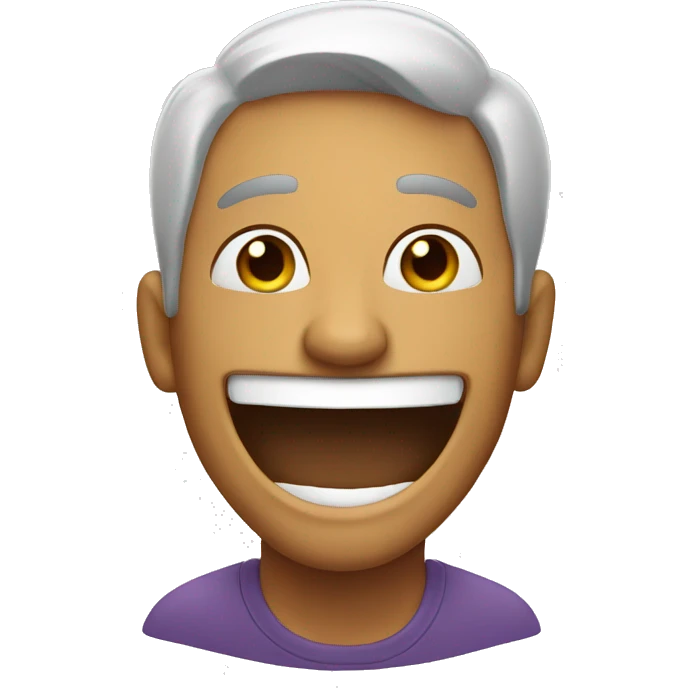 A man covering a laughing face emoji