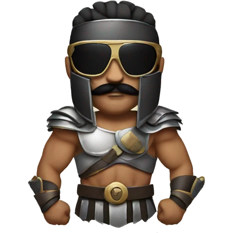 gladiator with black moustache and sunglasses emoji