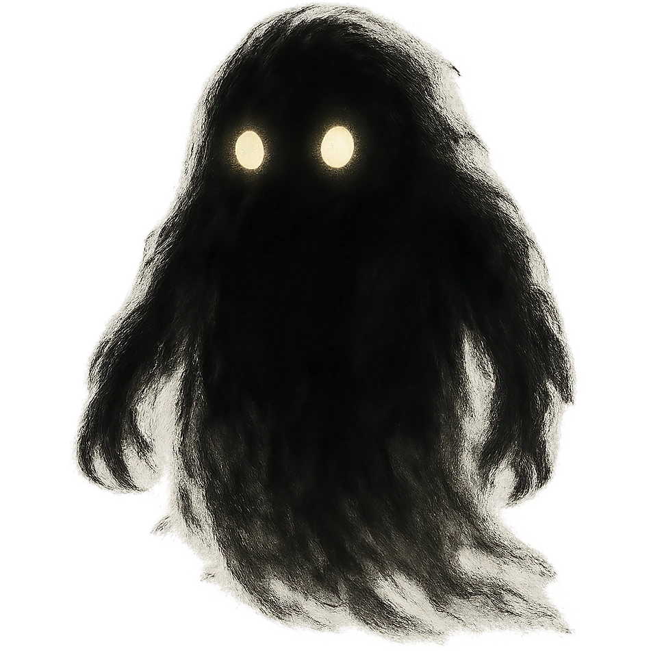 mysterious shadowy monster with glowing eyes emoji