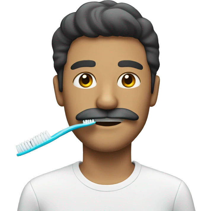 man with toothbrush mustache emoji