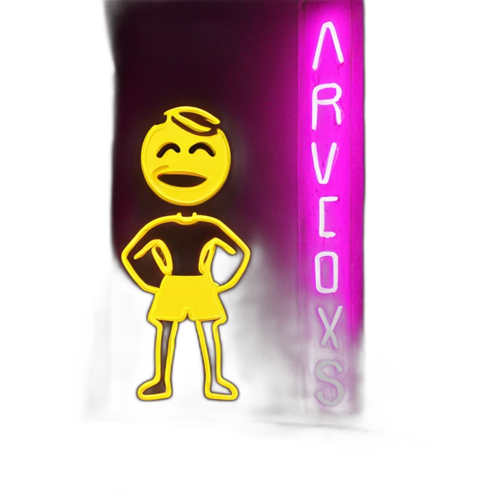 sexy man neon sign emoji