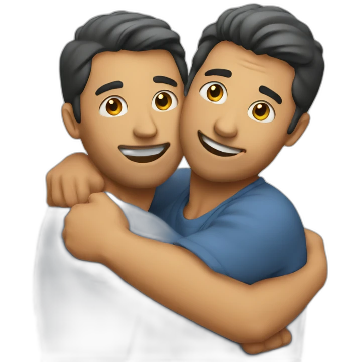 Two men hugging emoji