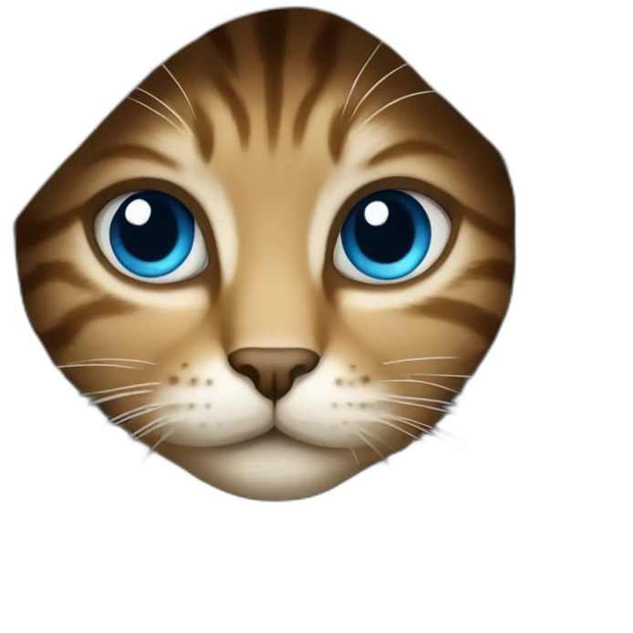 Cat in  black hoodie blue eyes emoji
