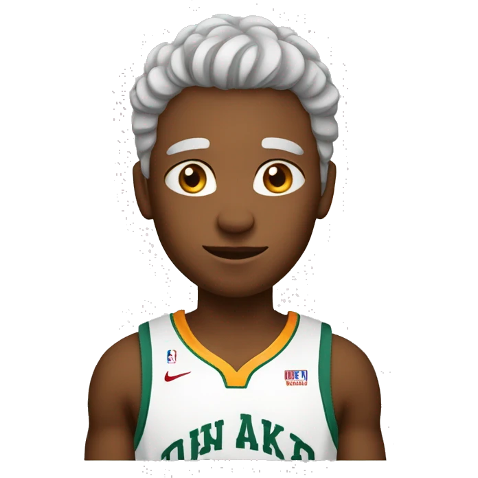 Basket ball young player (13 years) with white hairs emoji