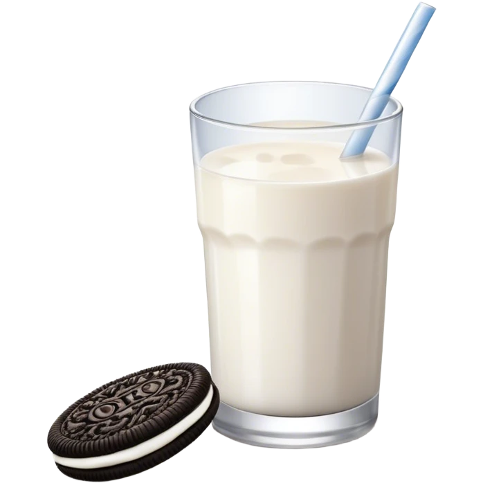 Oreo cookies and glass of milk emoji