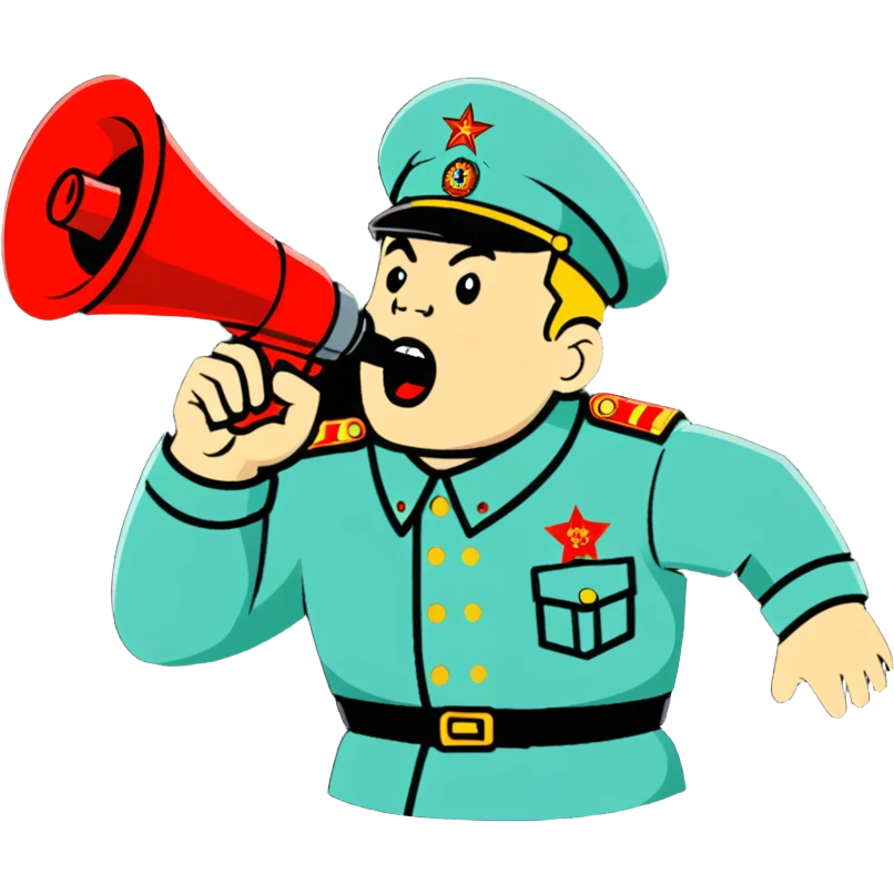 Soviet general shouting into a megaphone emoji