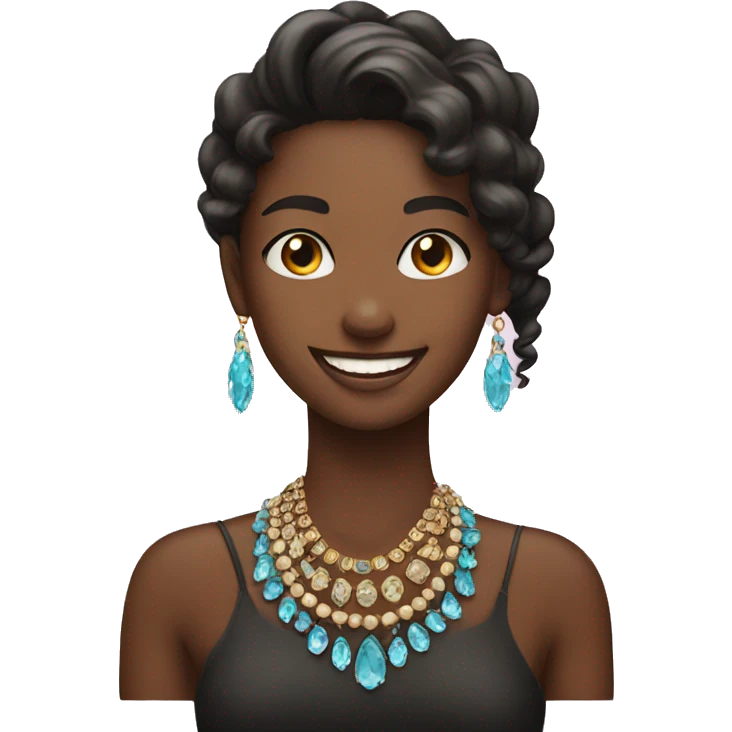 smiling girl with jewelry emoji