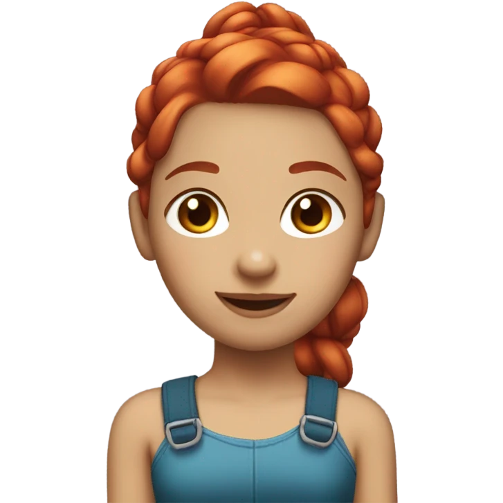 A light skin girl with red hair and ponytails  emoji