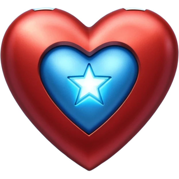 A red Iron Man heart with a glowing blue star in the center emoji