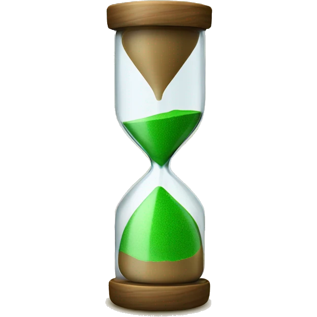 sand timer with green sand just the flask  emoji