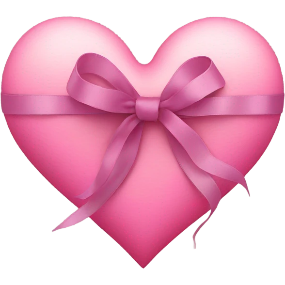 Pink heart with silk ribbon across front emoji