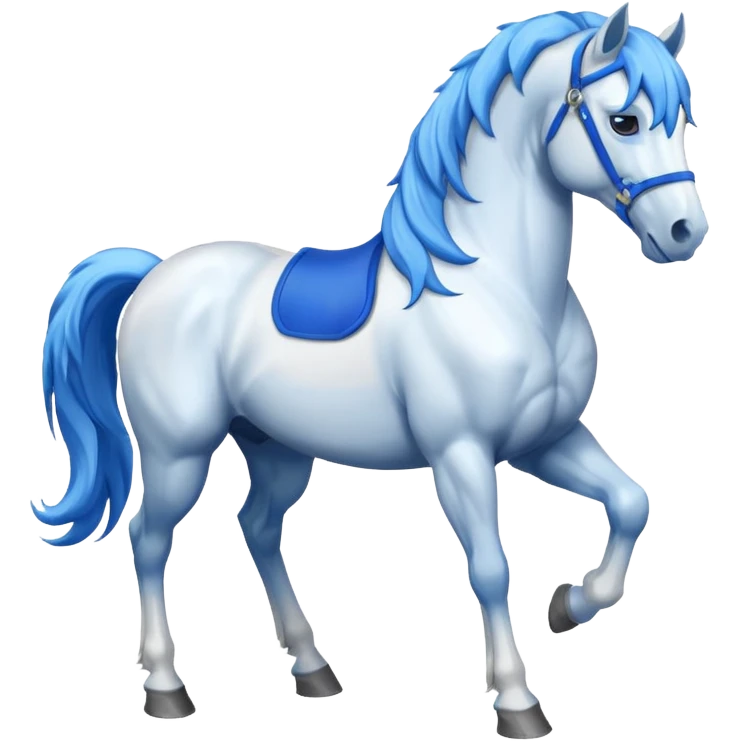 White horse with blue mane emoji